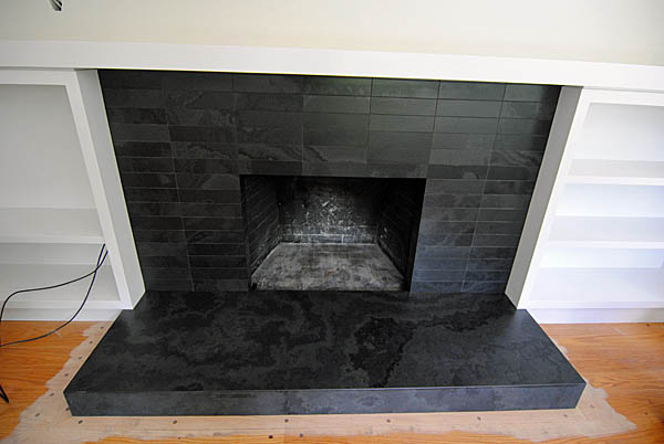 Black Tile Outline with White Hearth