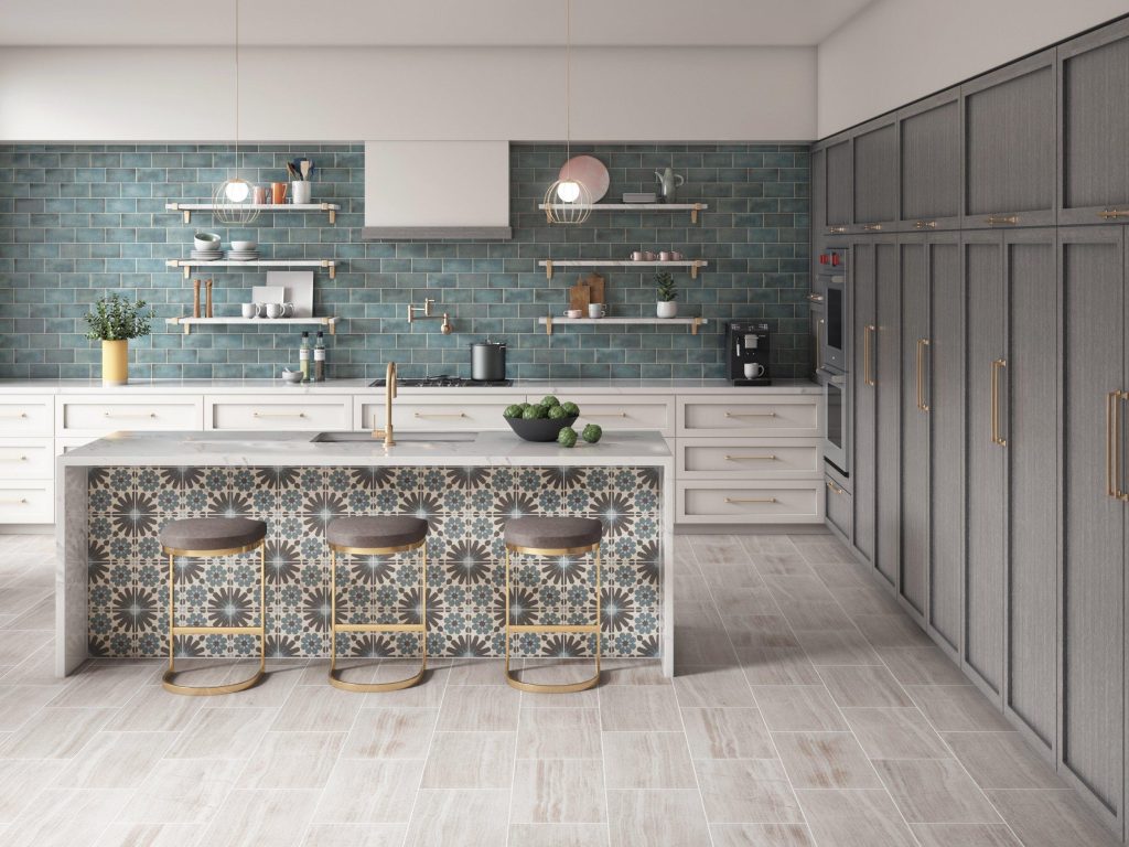 Dark Matching Counters kitchen tile