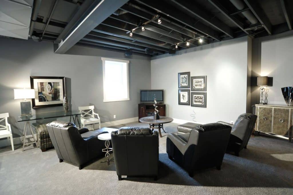  Exposed Basement Ceiling Painted Grey