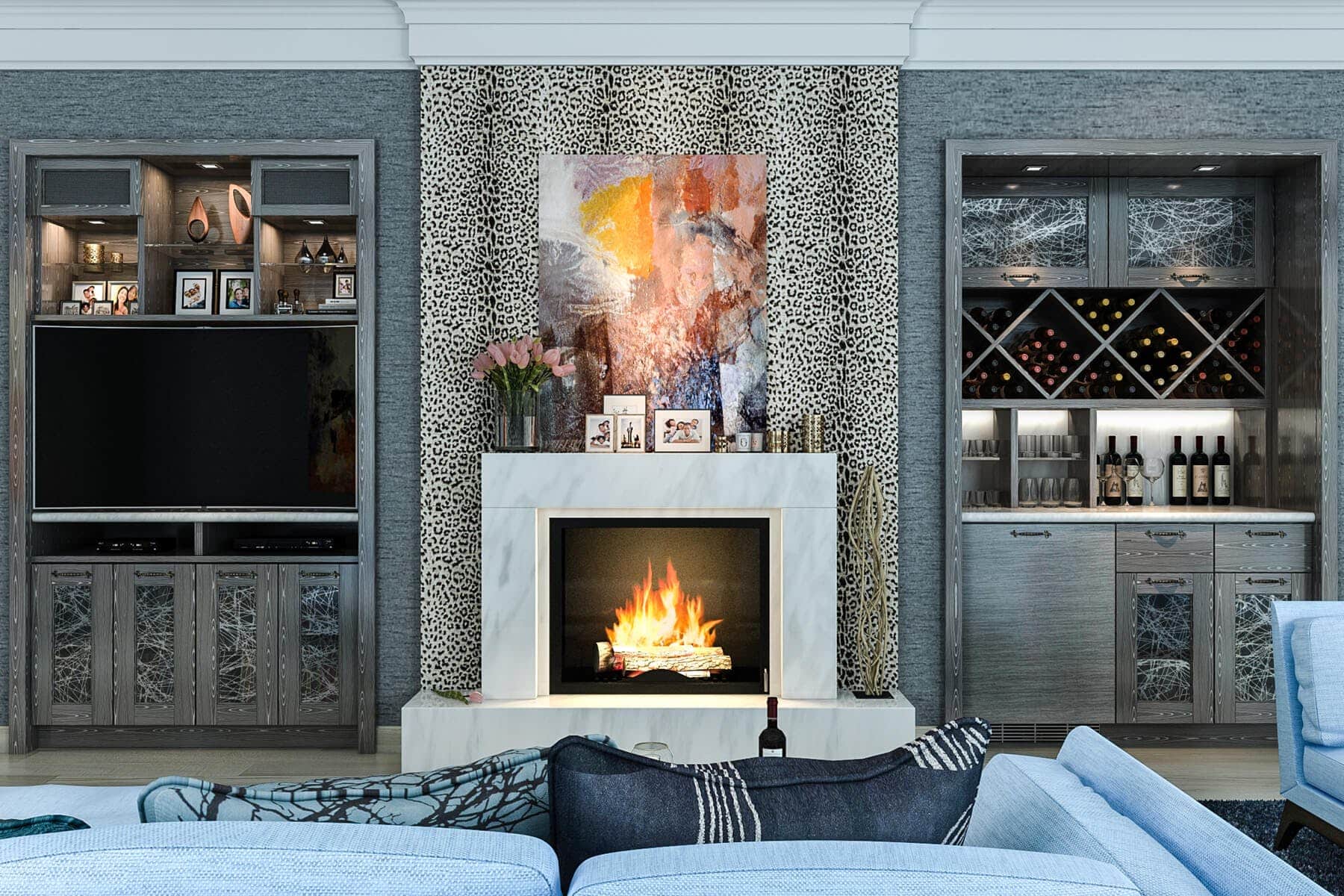 30 Modern Fireplace TV Wall Ideas to Upgrade Your Home - AlittleDelightful