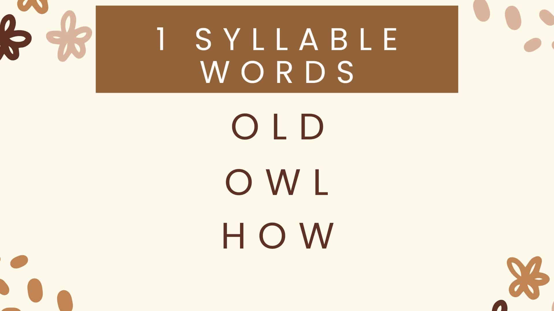 Techniques for Implementing One-Syllable Words