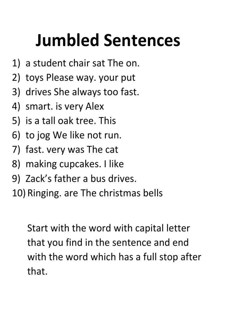 Jumbled Sentences