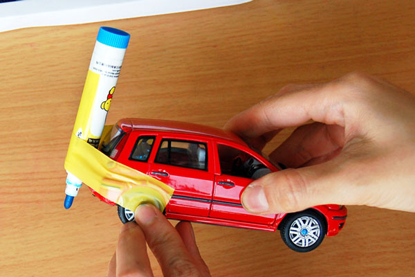 Marker Drawing with Toy Cars