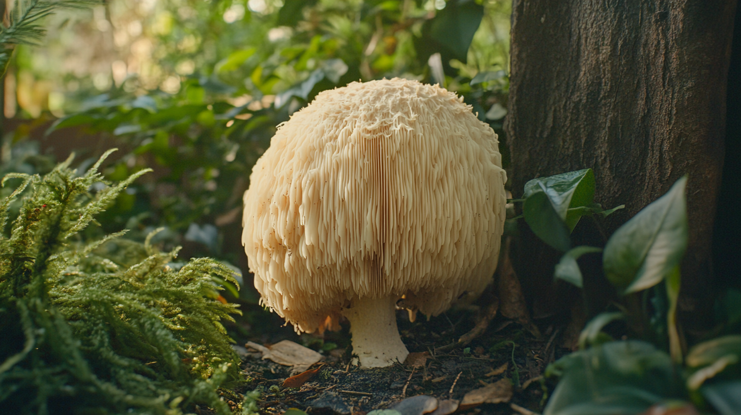 Lion's Mane Mushroom in Garden