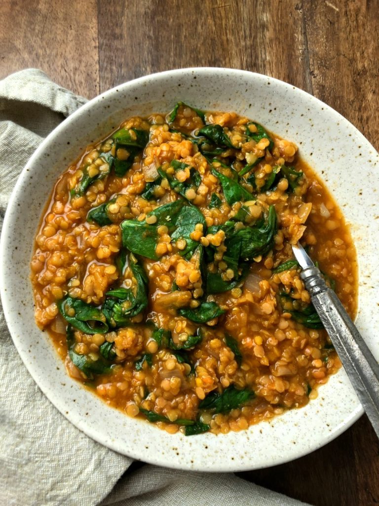 Red Lentil and Spinach Curry