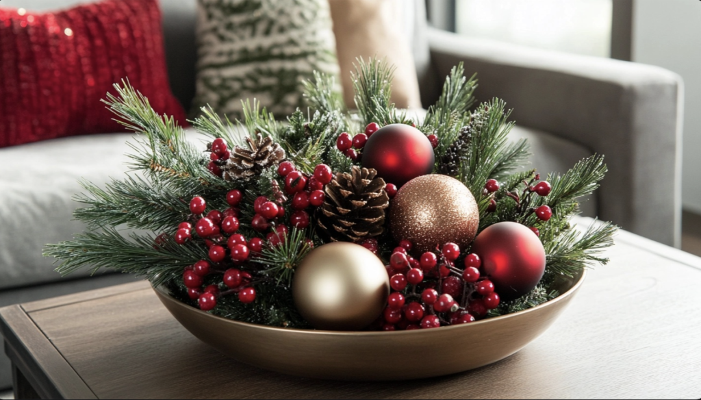 DIY Centerpiece with Pine Branches