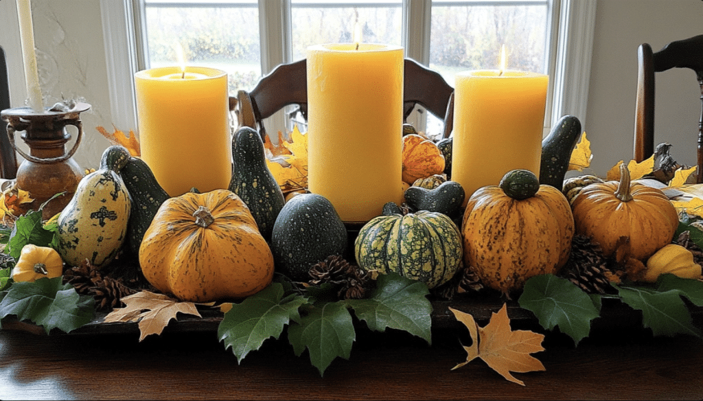 Gourd and Candle Centerpiece