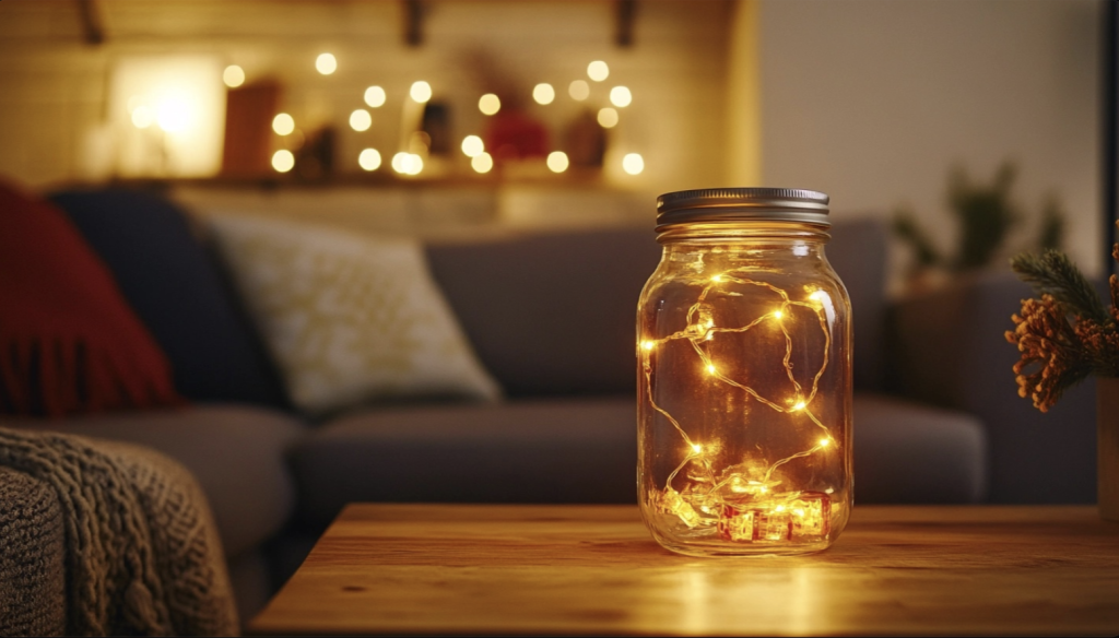 LED Light String in a Mason Jar