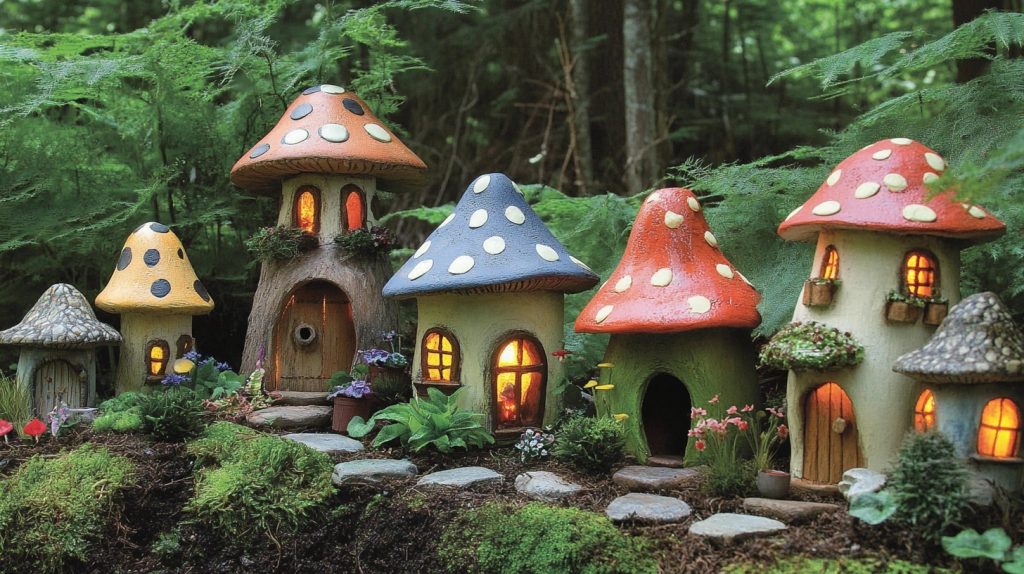 Mushroom Village Scene