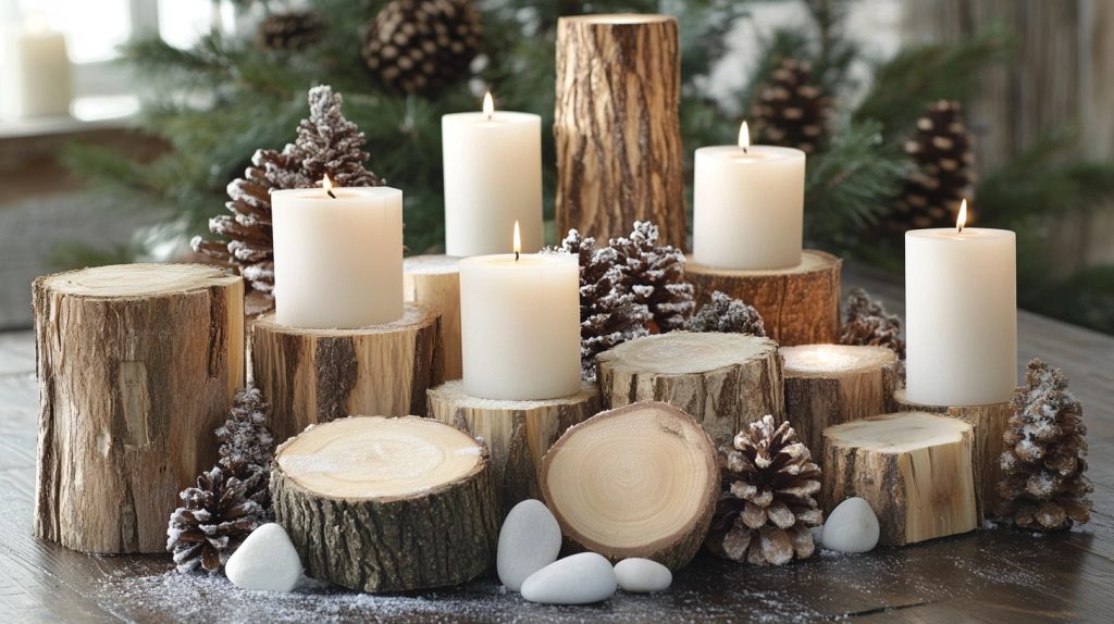 Natural Wood Candleholders