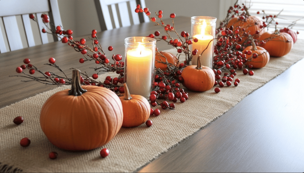 Pumpkin and Cranberry Accent