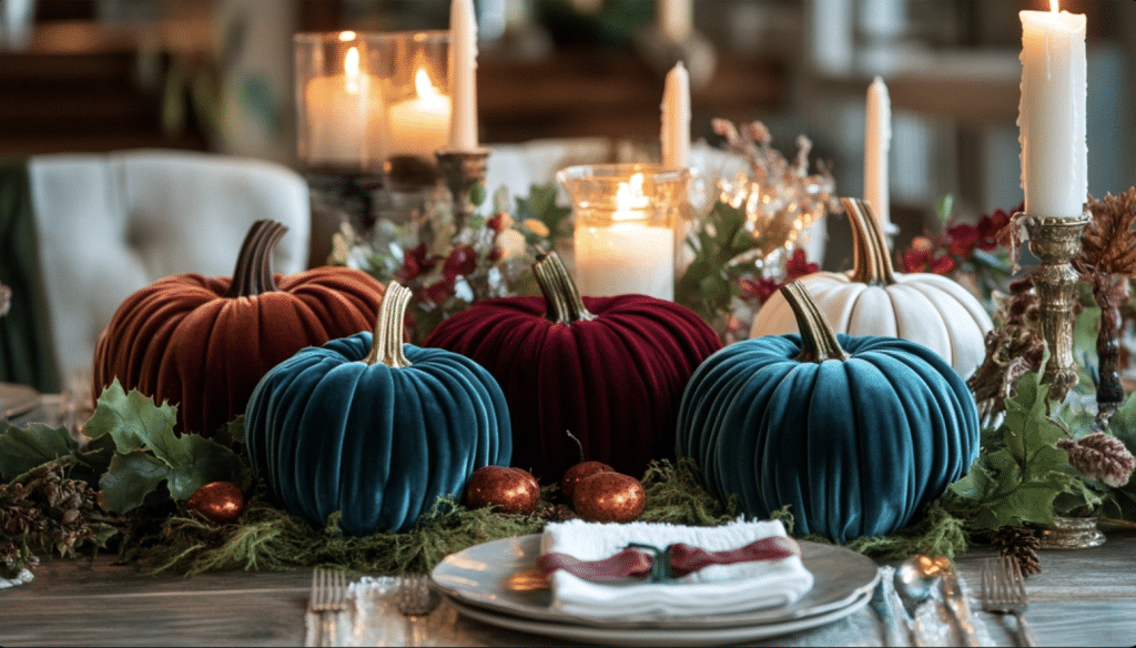 Velvet Pumpkin Display