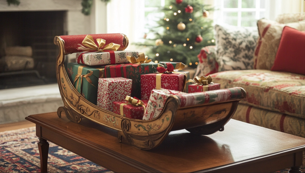 Vintage Sleigh with Mini Presents