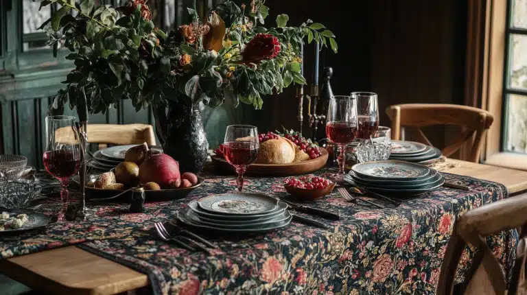 Styling Ideas for a Table with a William Morris Table Cloth