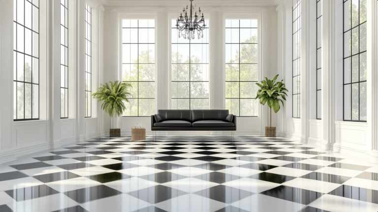 checkered floor