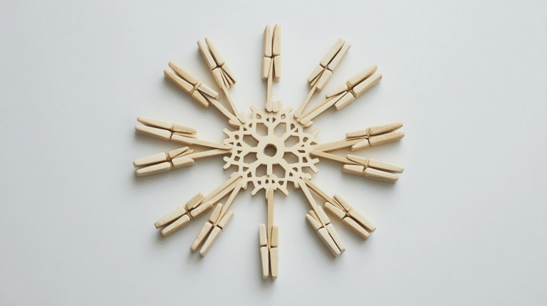 clothespin snowflakes