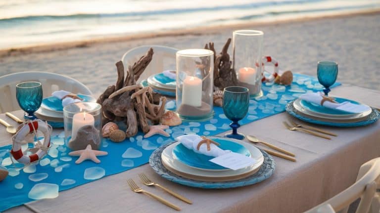 diy beach theme table decor