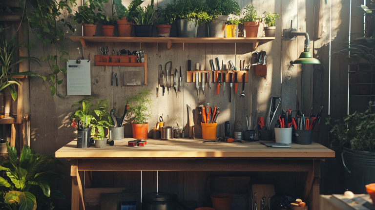 upcycled diy potting bench