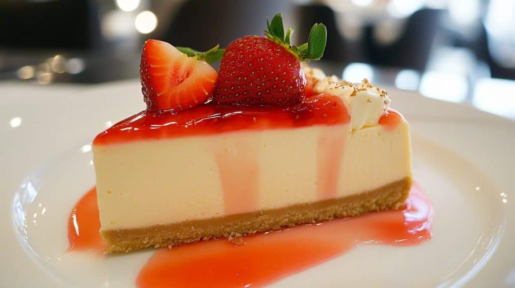 A Classic Cheesecake With Strawberry Topping Recipe