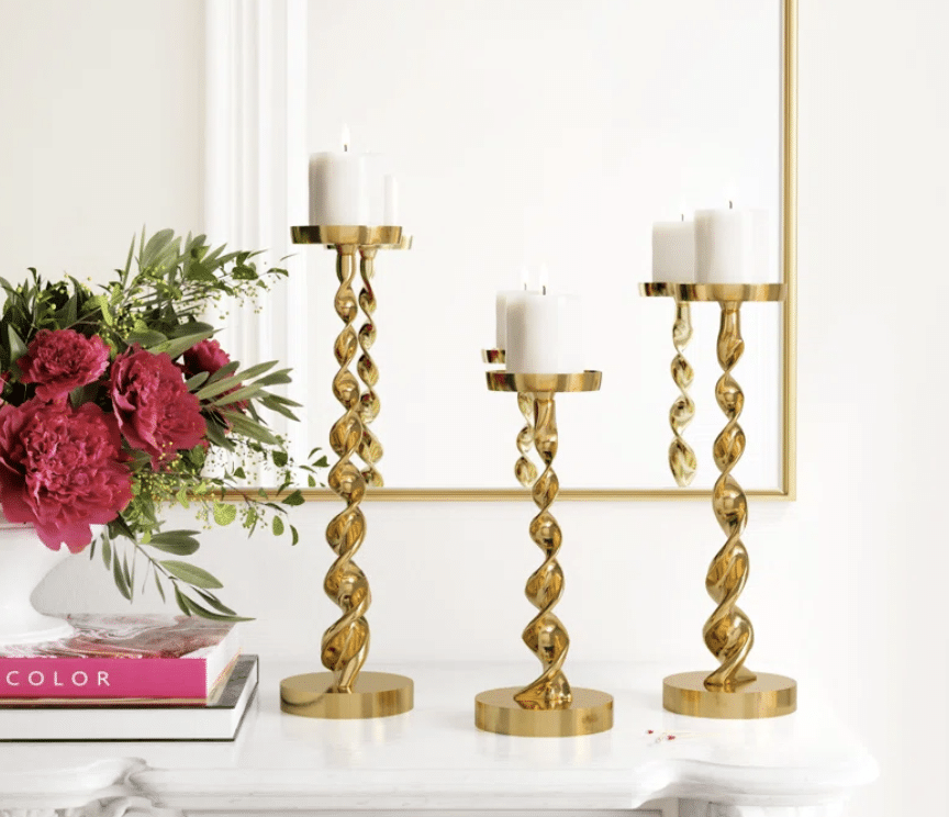 Aluminum Tabletop Candlestick Set