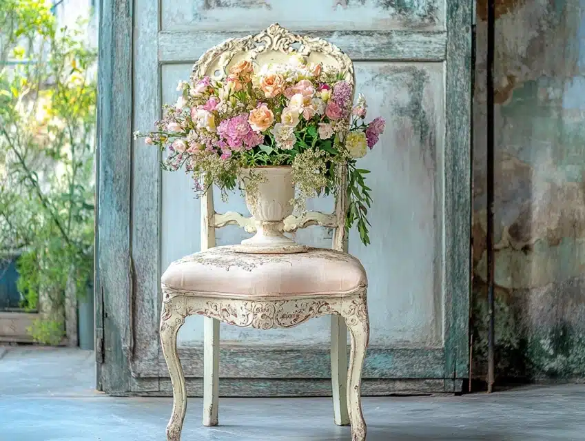 Antique Chair Planter for Vintage Appeal