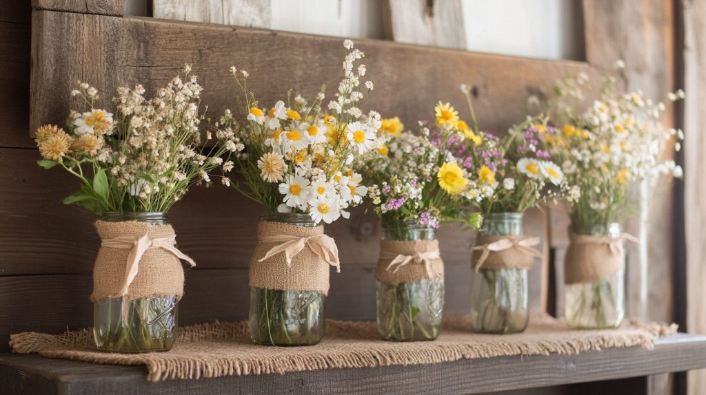 Burlap and Mason Jars