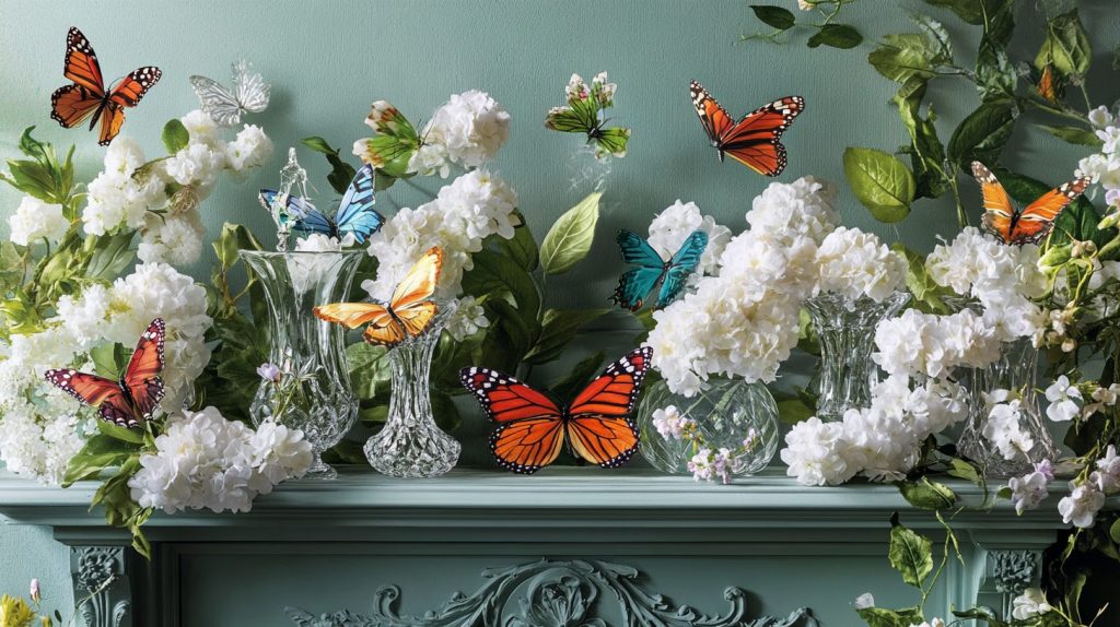 Butterfly Accents on Vases or Garlands