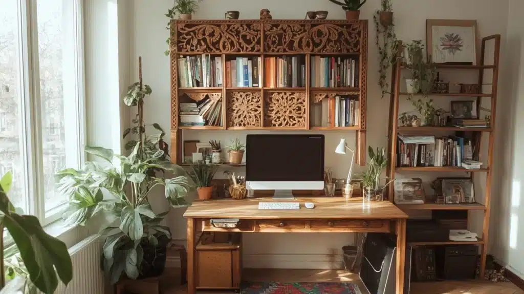 Carved Wooden Bookshelf