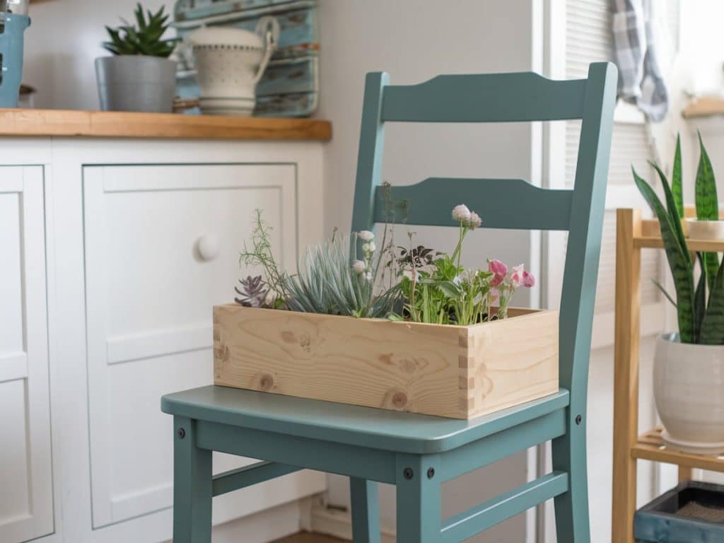 Dining Chair Planters with Built-in Boxes