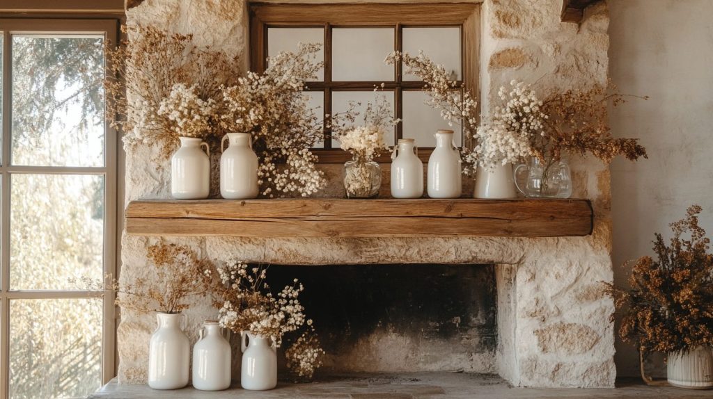 Farmhouse-Boho Fireplace