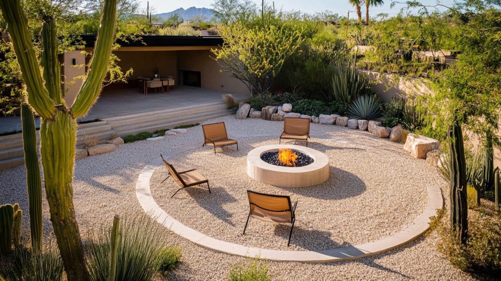 Fire Pit In A Gravel Circle