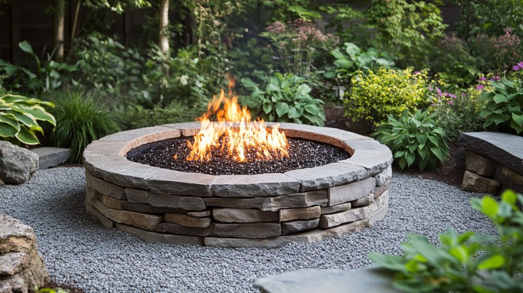 Fire Pit With Built-In Planters