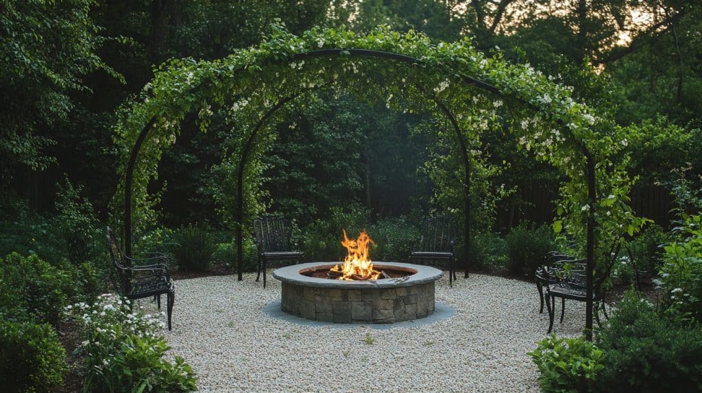 Fire Pit With Garden Arches