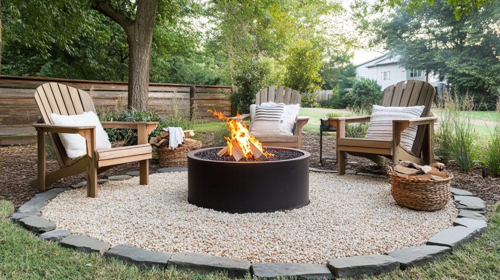 Fire Pit With Outdoor Rugs