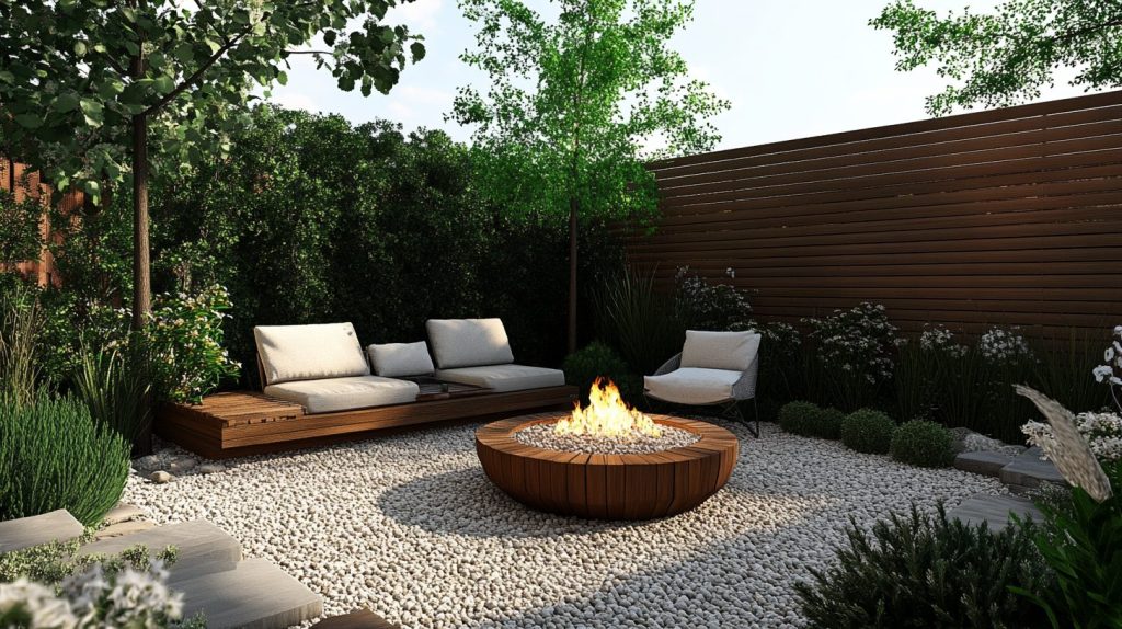 Fire Pit With Privacy Wall