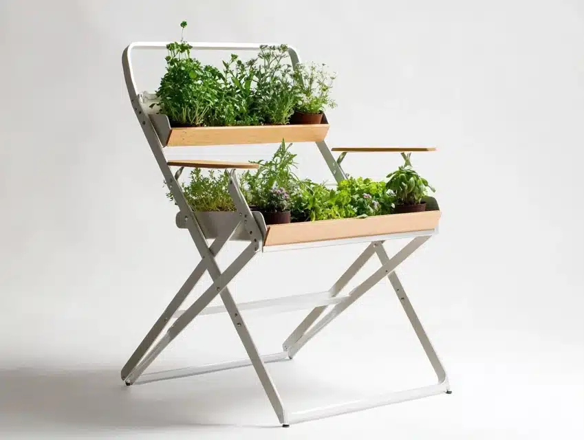 Foldable Chair with Portable Greenery