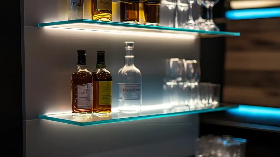 Glass Bar Shelves