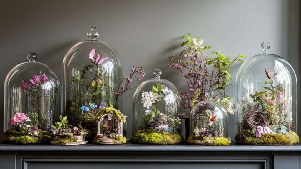 Glass Cloches Over Plants or Keepsakes