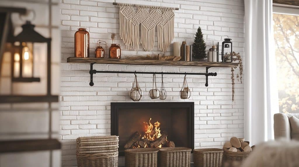 Industrial-Boho Fireplace