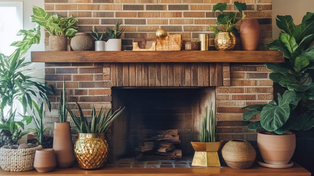 Mid-Century Modern-Boho Fireplace