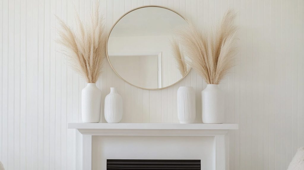 Minimalist Boho Fireplace with Statement Decor