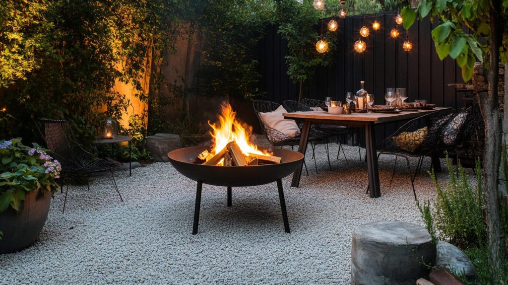 Outdoor Dining With Fire Pit