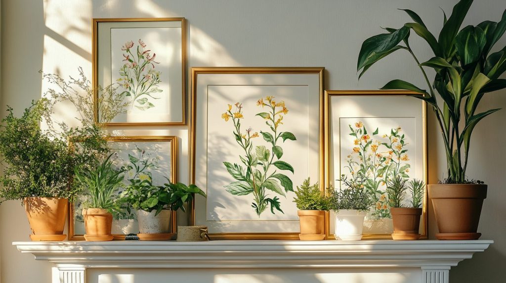 Overlapping Frames and Botanical Illustrations