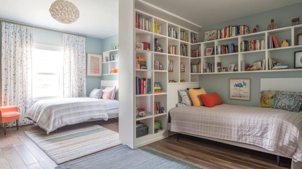 Shared Bookshelf as Room Divider