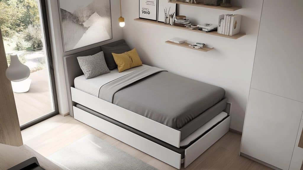 Single Bed with Pull-Out Mattress