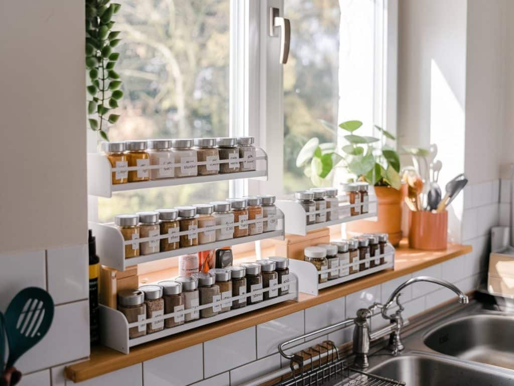 Space-saving spice racks for easy access