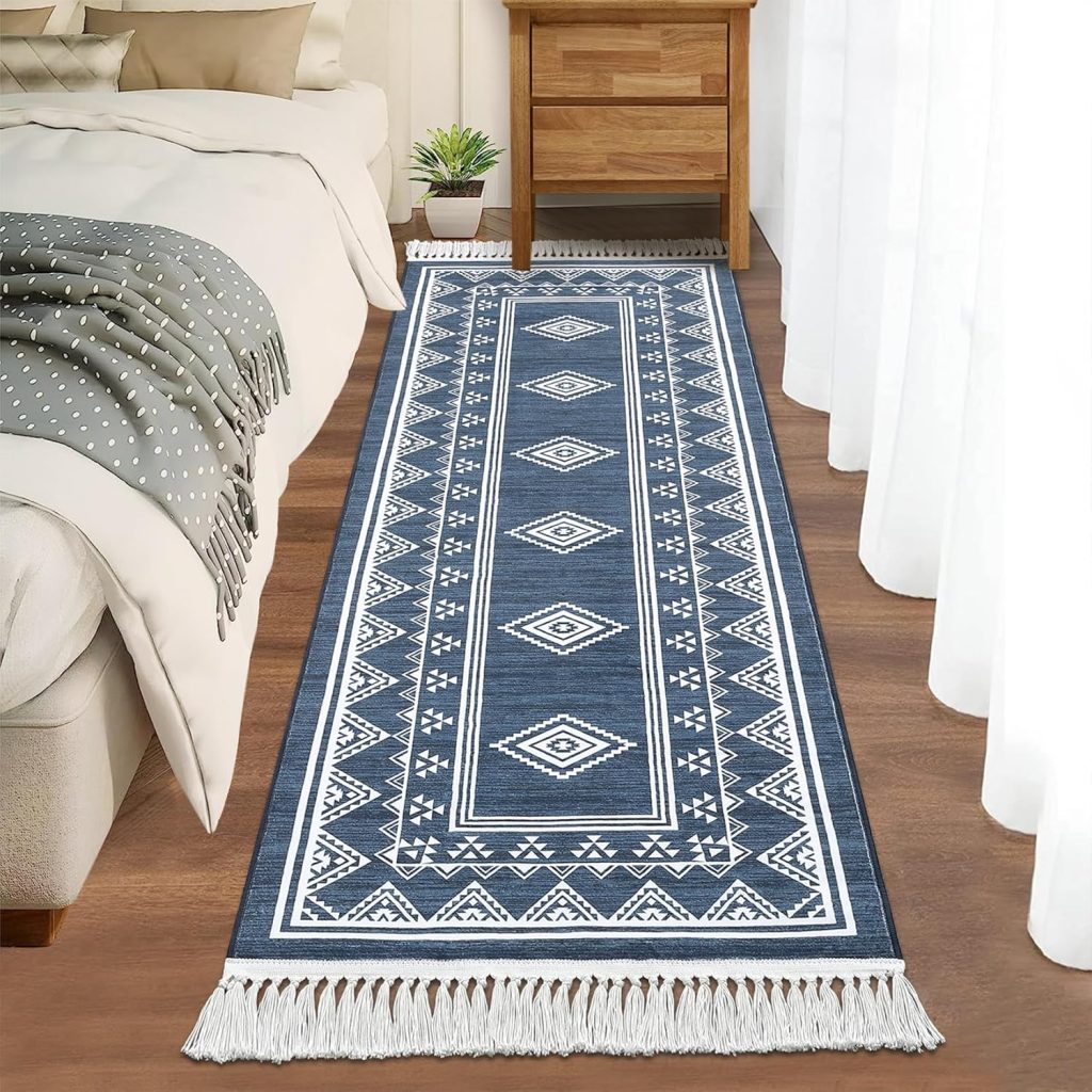 Washable Hallway Runner Rug with Tassel