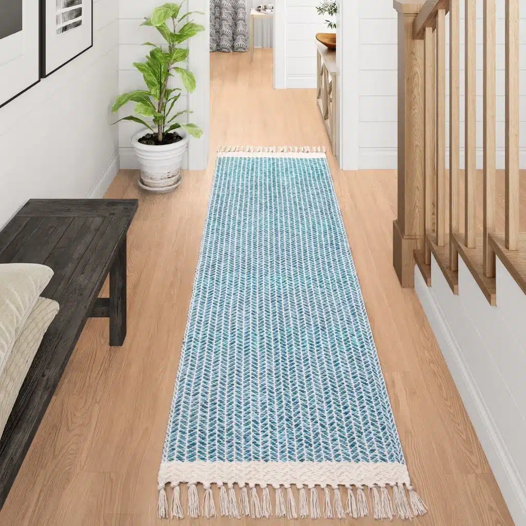 Woven Cotton Throw Mat with Tassels