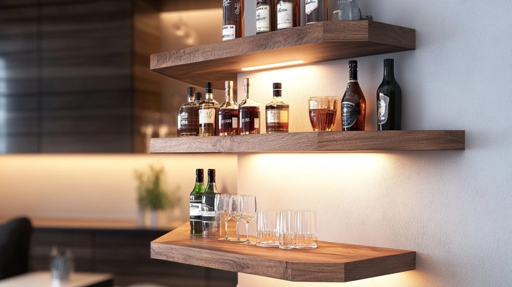 corner bar shelf