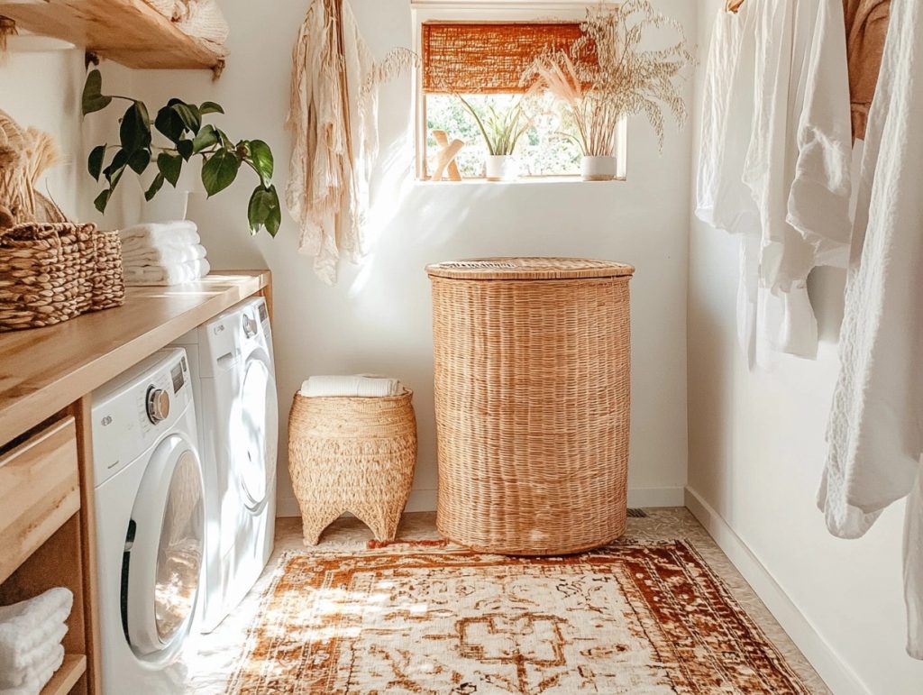 Add a Rattan Laundry Hamper